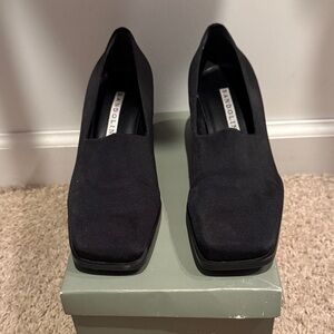 Bandolino Black Square-Toe Slip-On Pumps